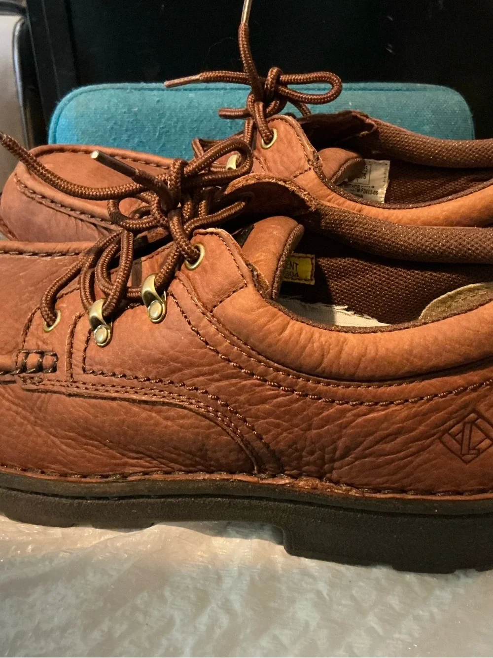 Men's Tan Leather Moc Toe Boat Shoes